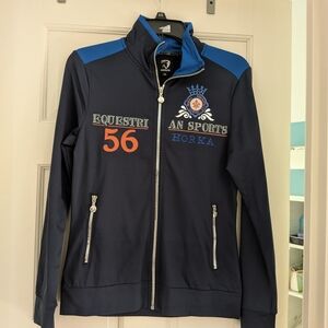 Navy Equestrian Sports Jacket with Embellishments